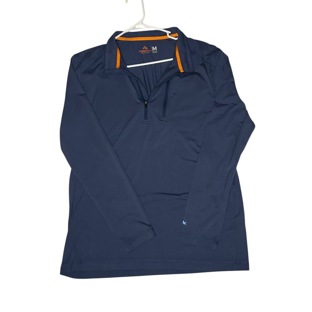 Ridgecut Men’s Quarter Zip Pullover Size Medium Navy Long Sleeve Performance